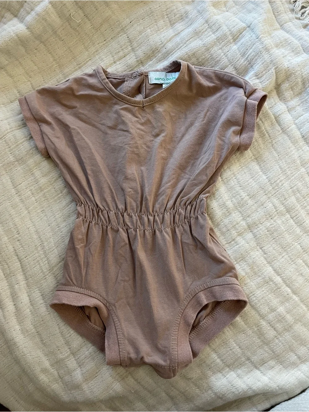 Mauve Brown Elastic-Waist Kids One-Piece Bodysuit